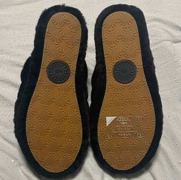 Ugg Fluff Yeah Slide black white women's size 8 - Picture 5 of 6